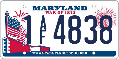 MD license plate 1AF4838