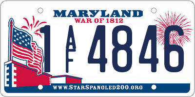 MD license plate 1AF4846