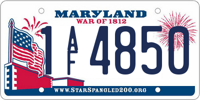MD license plate 1AF4850