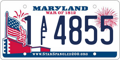 MD license plate 1AF4855