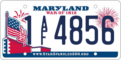MD license plate 1AF4856