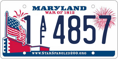 MD license plate 1AF4857