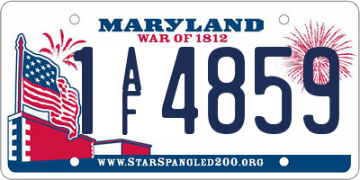MD license plate 1AF4859