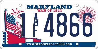 MD license plate 1AF4866