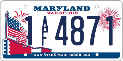 MD license plate 1AF4871