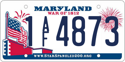 MD license plate 1AF4873