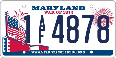 MD license plate 1AF4878