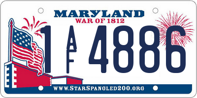 MD license plate 1AF4886