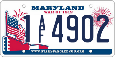 MD license plate 1AF4902