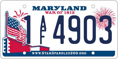 MD license plate 1AF4903