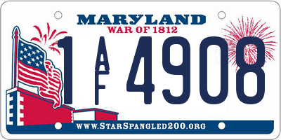 MD license plate 1AF4908