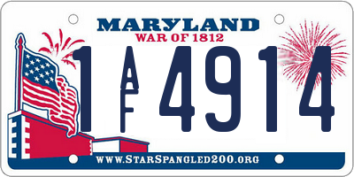 MD license plate 1AF4914
