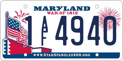 MD license plate 1AF4940