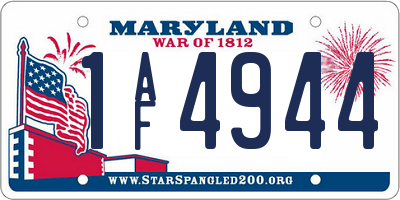 MD license plate 1AF4944