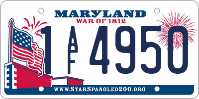 MD license plate 1AF4950