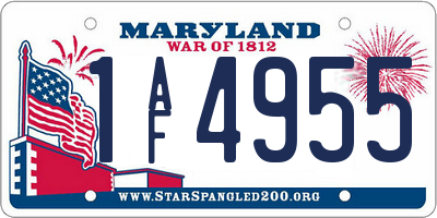 MD license plate 1AF4955