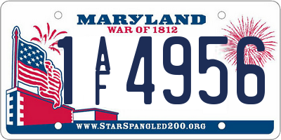 MD license plate 1AF4956