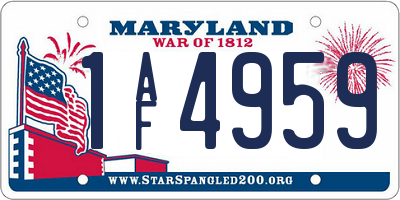 MD license plate 1AF4959