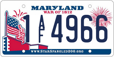 MD license plate 1AF4966