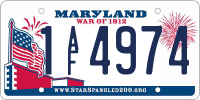 MD license plate 1AF4974