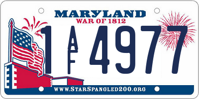 MD license plate 1AF4977