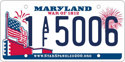 MD license plate 1AF5006