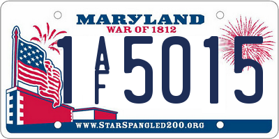 MD license plate 1AF5015
