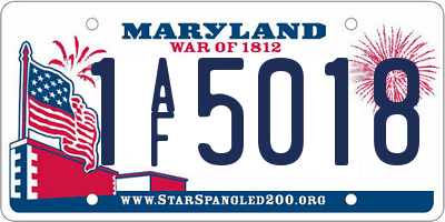 MD license plate 1AF5018