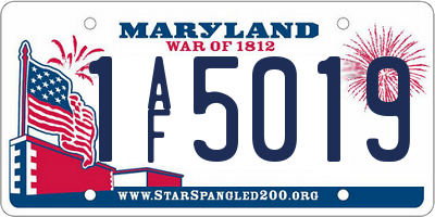 MD license plate 1AF5019