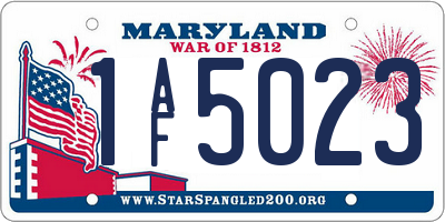 MD license plate 1AF5023