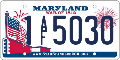 MD license plate 1AF5030