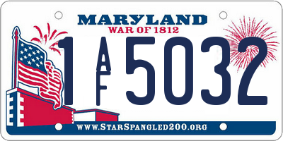 MD license plate 1AF5032