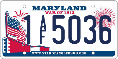 MD license plate 1AF5036