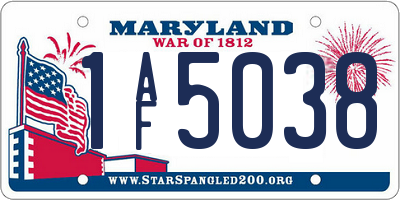MD license plate 1AF5038