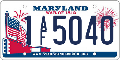 MD license plate 1AF5040