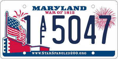 MD license plate 1AF5047