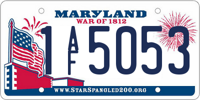 MD license plate 1AF5053