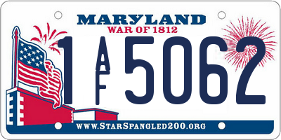 MD license plate 1AF5062