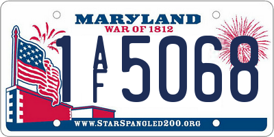 MD license plate 1AF5068
