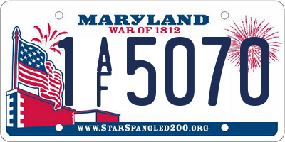MD license plate 1AF5070