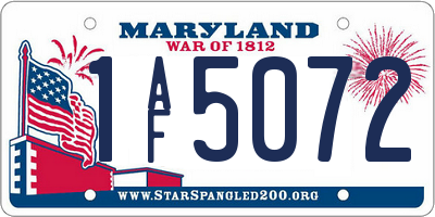 MD license plate 1AF5072