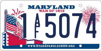 MD license plate 1AF5074