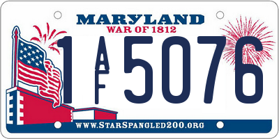 MD license plate 1AF5076