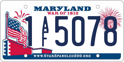 MD license plate 1AF5078