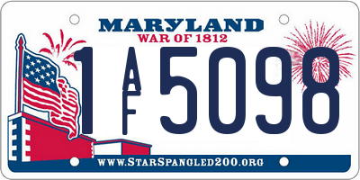 MD license plate 1AF5098