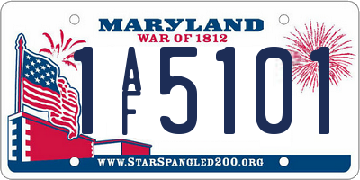 MD license plate 1AF5101