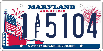 MD license plate 1AF5104