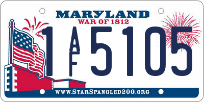 MD license plate 1AF5105