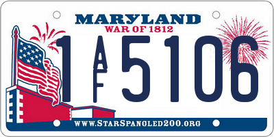 MD license plate 1AF5106