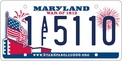 MD license plate 1AF5110